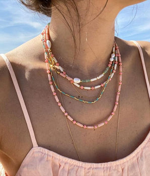 Colorful Natural Stone Clavicle Chain