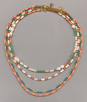 Colorful Natural Stone Clavicle Chain