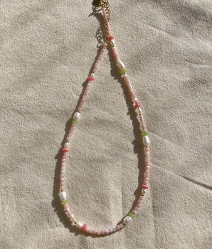 Cherry Blossom Natural Stone Necklace