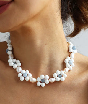 Freshwater Pearl Flower Necklace