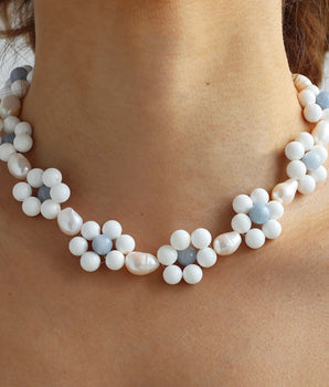 Freshwater Pearl Flower Necklace