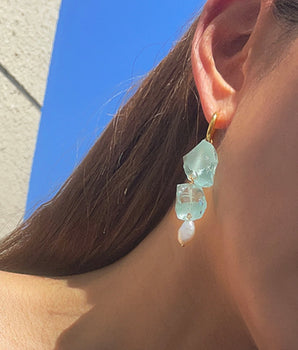 Ocean gemstone earrings