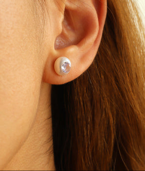 Color Block Pearl Earrings